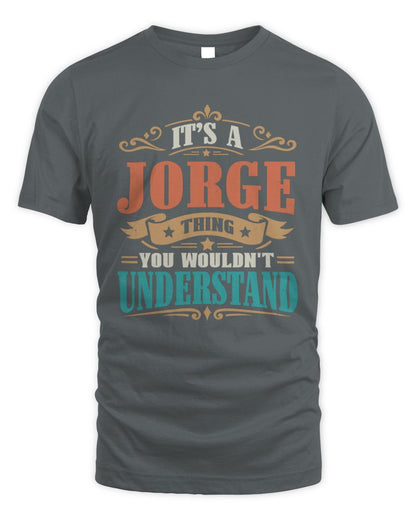 It’s a Name Thing Personalized Retro T-Shirt JORGE M1-47 / Unisex Standard T-Shirt / charcoal