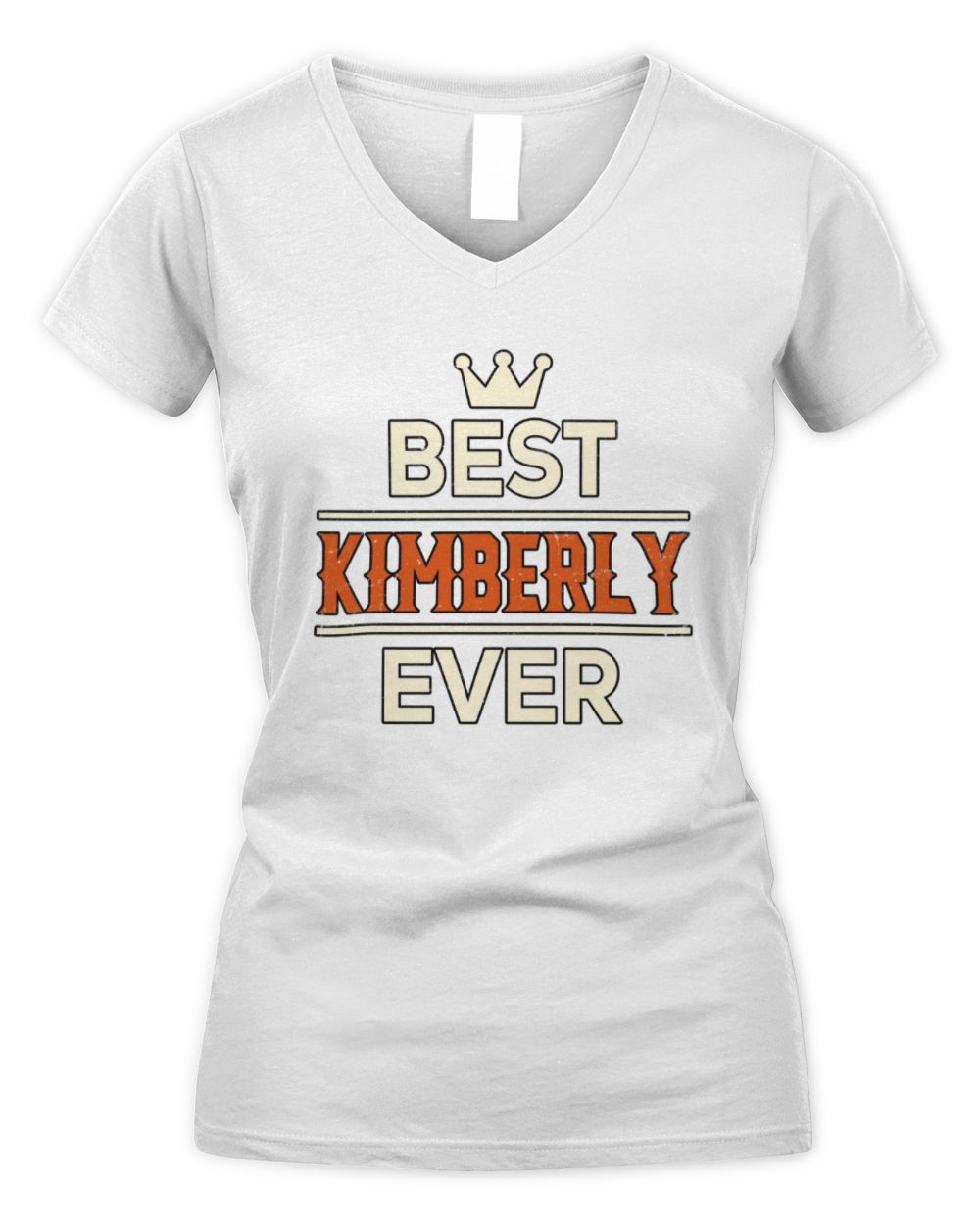 Best Your Name With Crown Shirt KIMBERLY M1-59 / Women's V-Neck T-Shirt / white