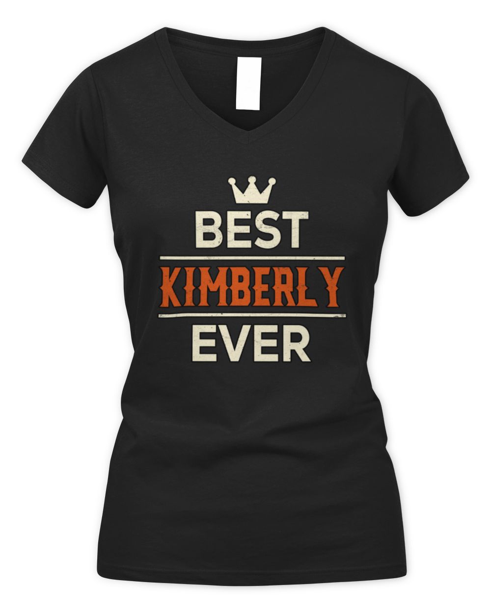 Best Your Name With Crown Shirt KIMBERLY M1-59 / Women's V-Neck T-Shirt / black
