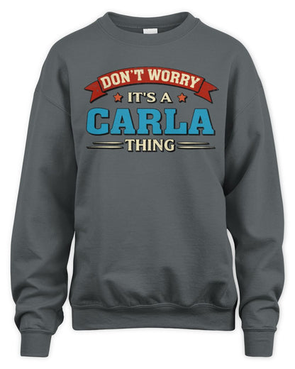 Don't Worry It's a Your Name Thing Funny Retro T-Shirt CARLA M1-57 / Unisex Sweatshirt / charcoal