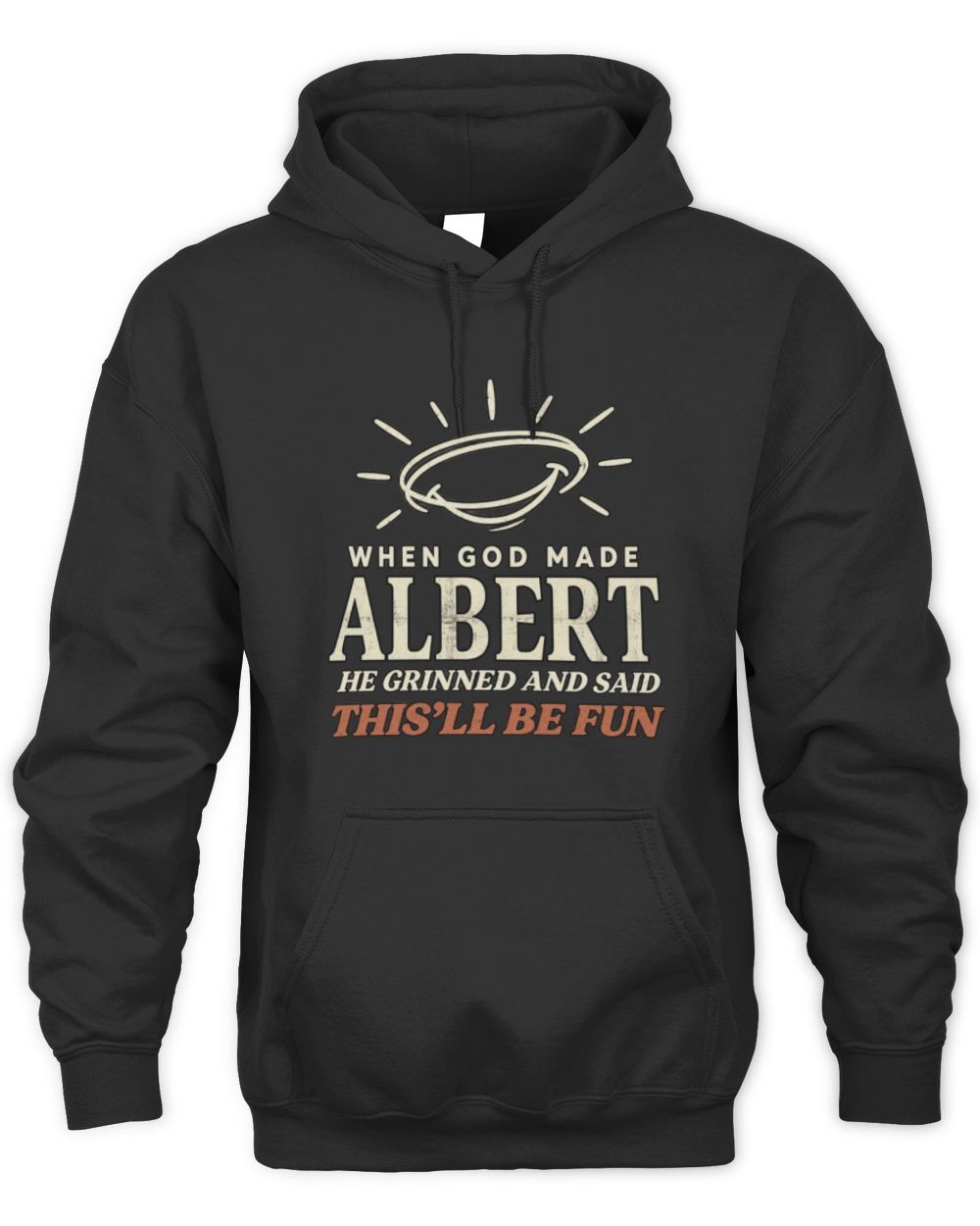 When God Made Your Name Funny Western T-Shirt T-Shirt ALBERT M1-S82 / Unisex Hoodie / black