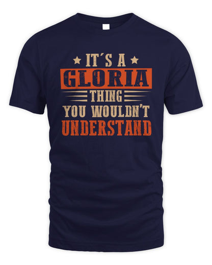 It's a Name Thing Personalized Funny Shirt GLORIA M1-51 / Unisex Standard T-Shirt / navy