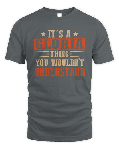 It's a Name Thing Personalized Funny Shirt GLORIA M1-51 / Unisex Standard T-Shirt / charcoal