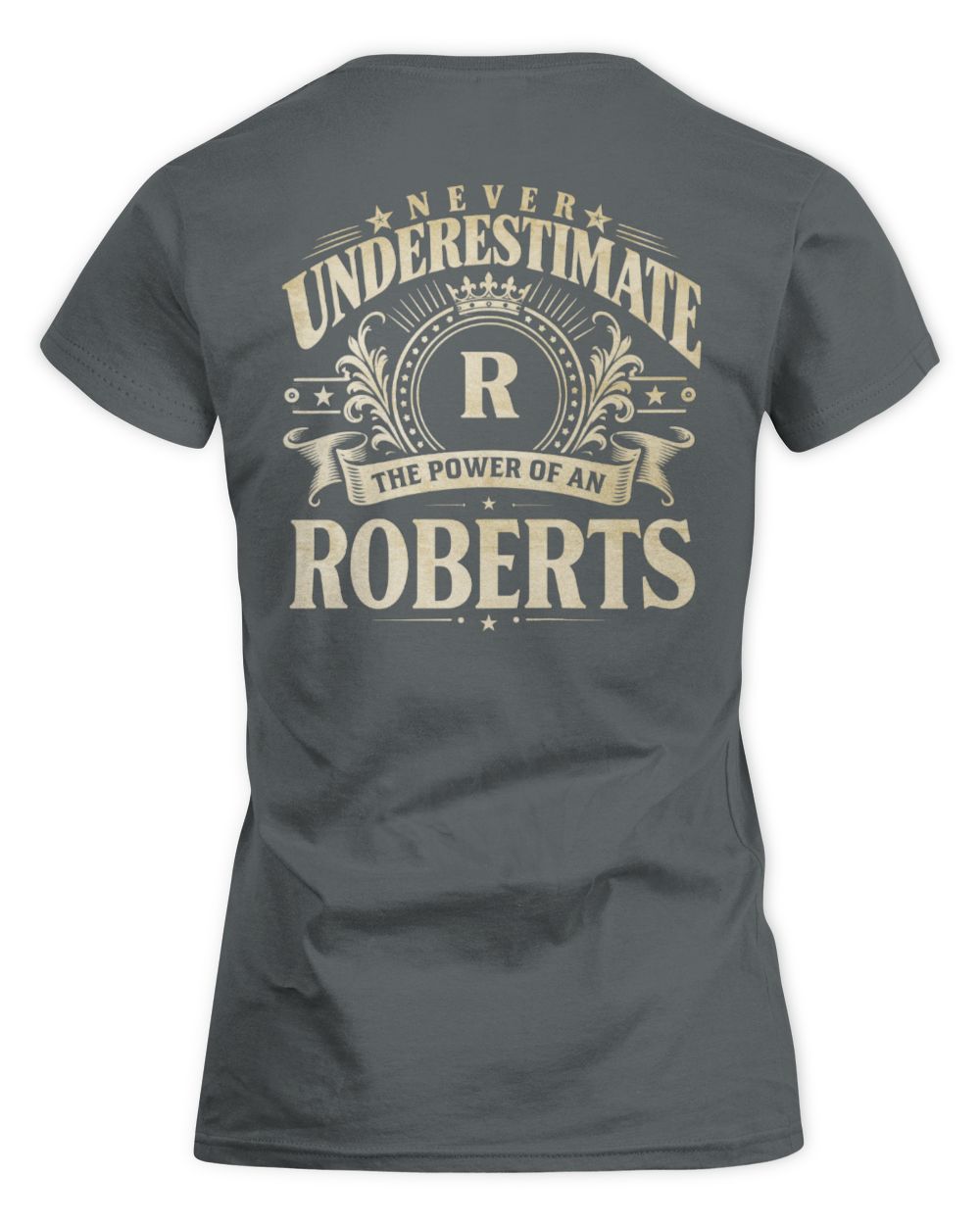Never Underestimate Your Name Luxury Logo Shirt ROBERTS M1-63 / Women's Standard T-Shirt / charcoal