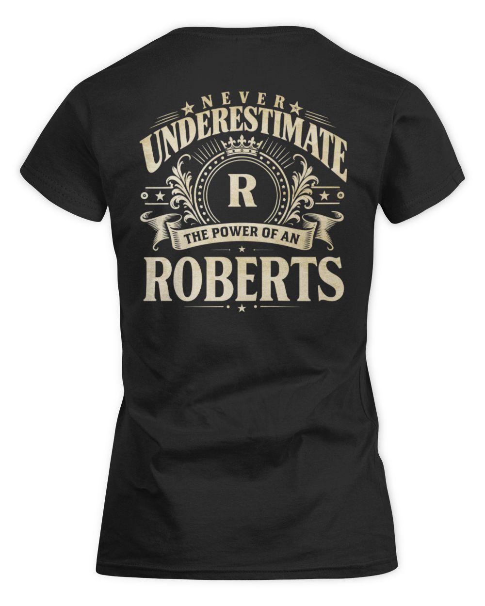 Never Underestimate Your Name Luxury Logo Shirt ROBERTS M1-63 / Women's Standard T-Shirt / black