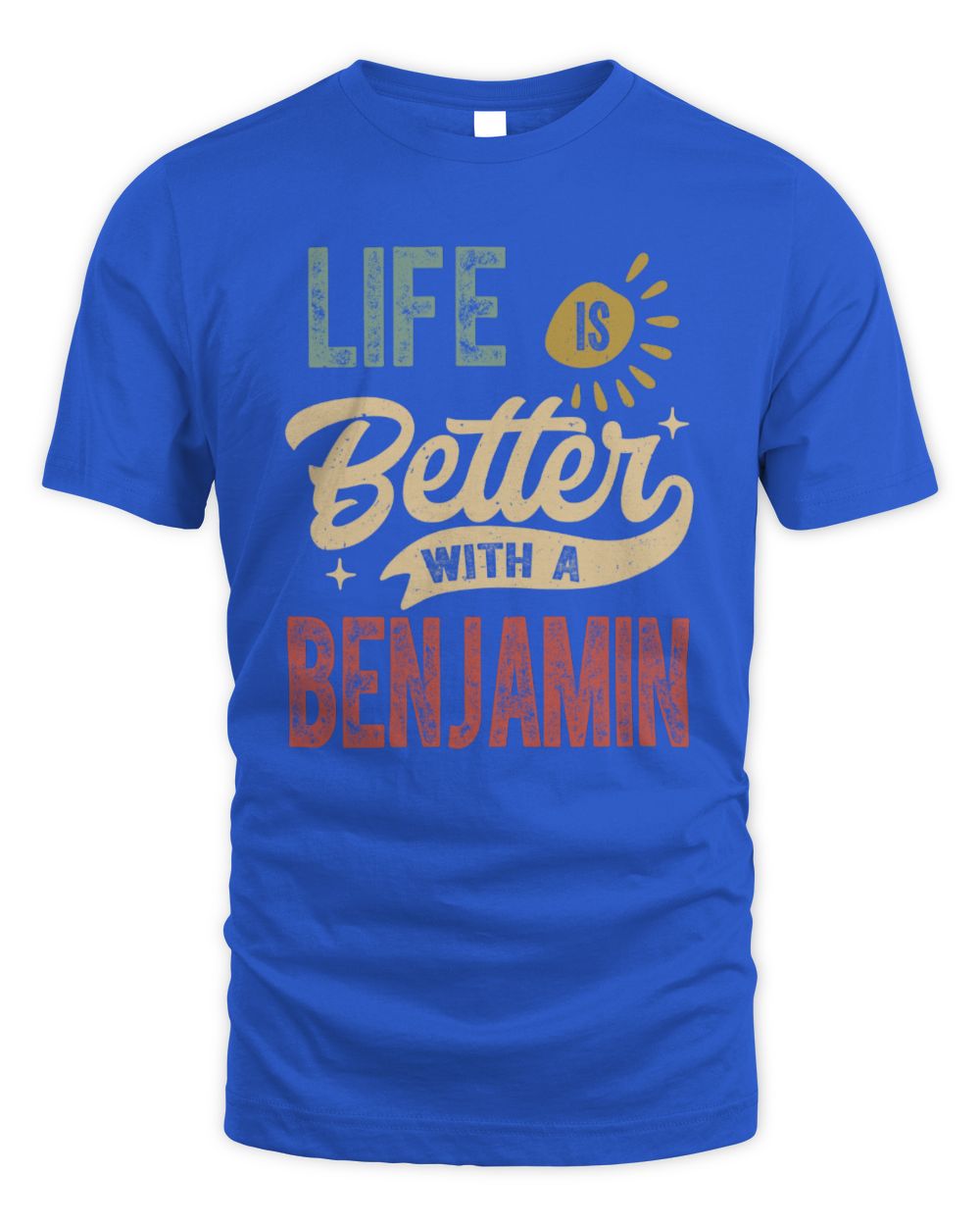 Life Is Better With a Name Personalized Retro T-Shirt BENJAMIN-48 / Unisex Standard T-Shirt / royal