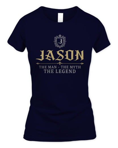 The Man The Myth The Legend Western Shirt JASON M1-78 / Women's Standard T-Shirt / navy