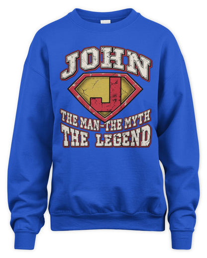 The Man The Myth The Legend Superman Graphic T-Shirt JOHN M1-74 / Unisex Sweatshirt / royal