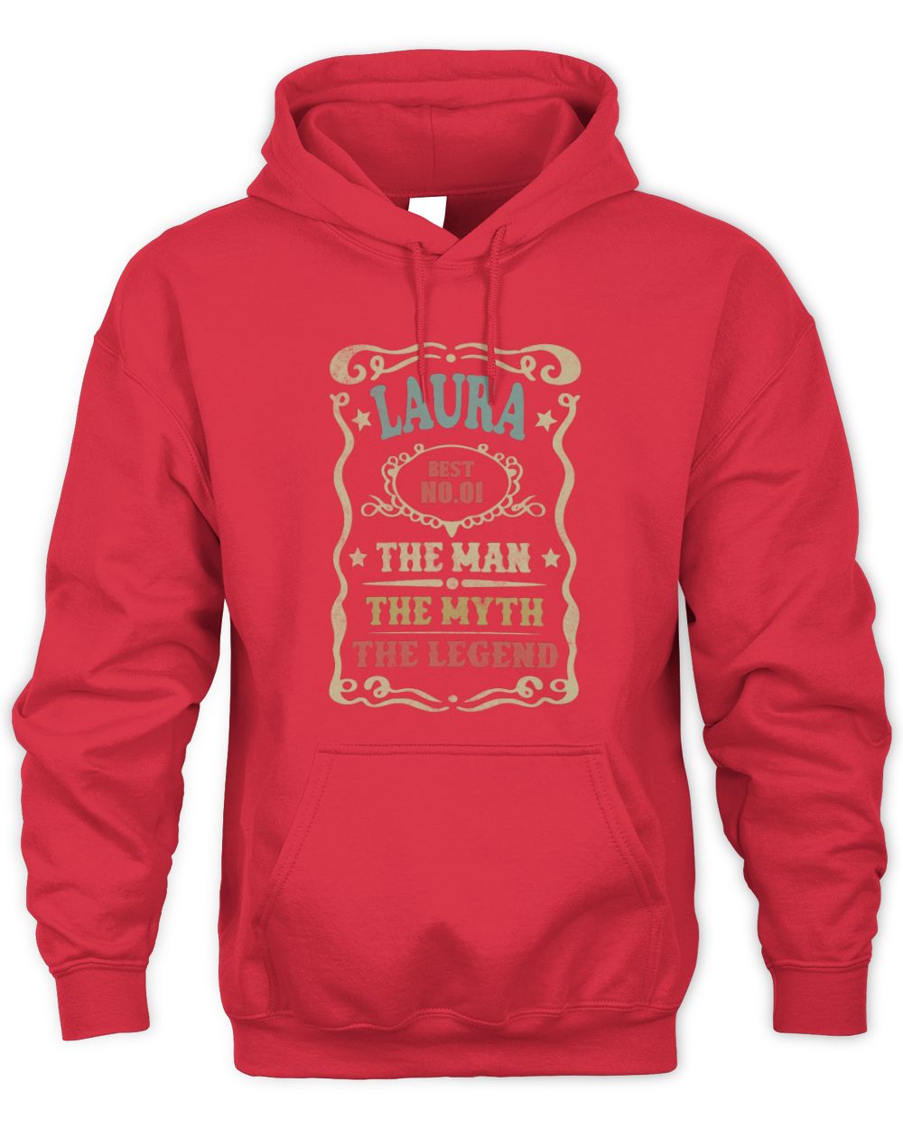 The Man The Myth The Legend Vintage Gold Wine Shirt LAURA M1-52 / Unisex Hoodie / red