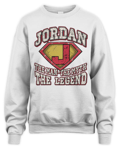 The Man The Myth The Legend Superman Graphic T-Shirt JORDAN M1-74 / Unisex Sweatshirt / white