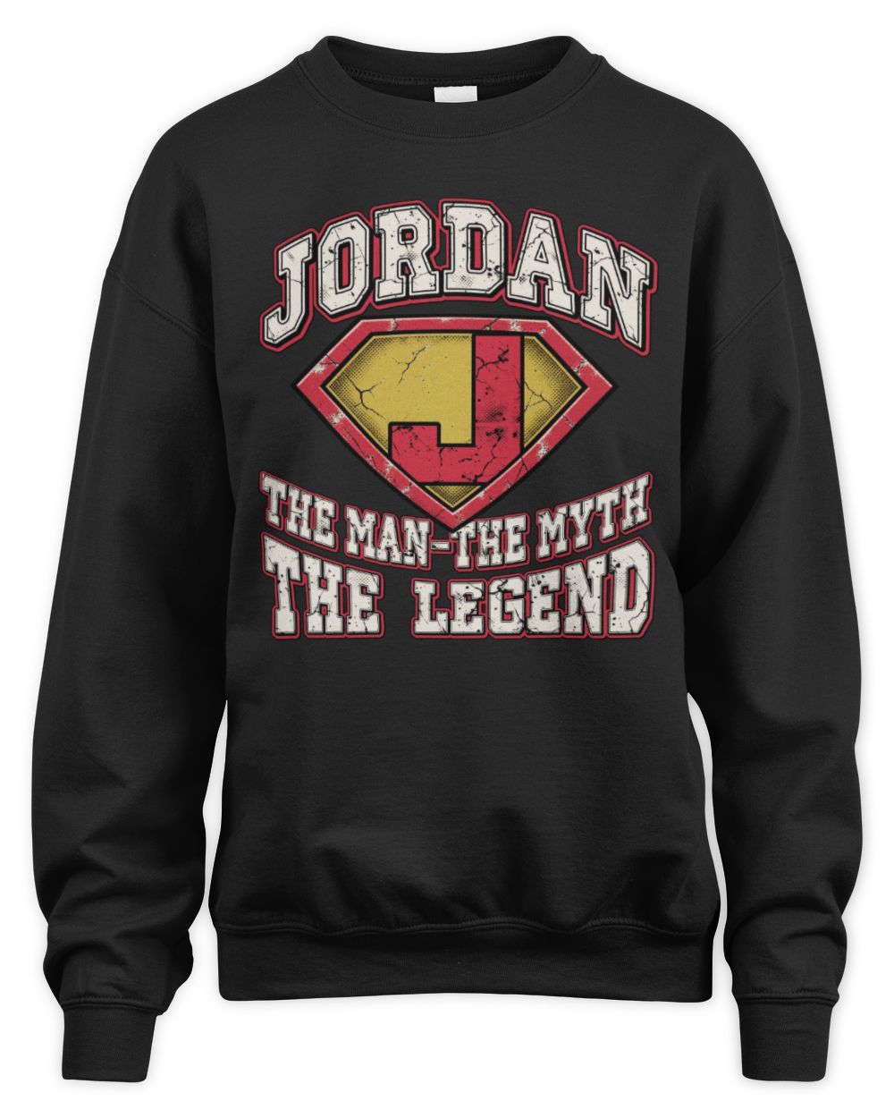 The Man The Myth The Legend Superman Graphic T-Shirt JORDAN M1-74 / Unisex Sweatshirt / black