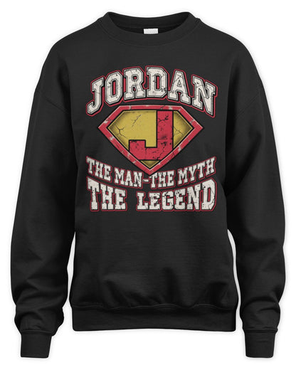 The Man The Myth The Legend Superman Graphic T-Shirt JORDAN M1-74 / Unisex Sweatshirt / black