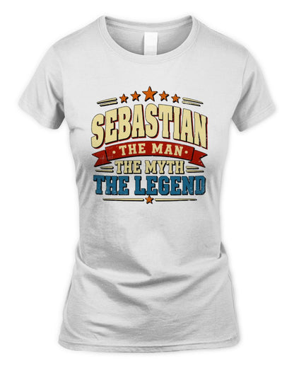 The Man The Myth The Legend Ribbon Vintage T-Shirt SEBASTIAN M1-56 / Women's Standard T-Shirt / white