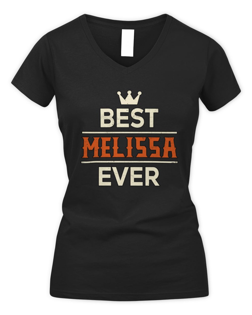 Best Your Name With Crown Shirt MELISSA M1-59 / Women's V-Neck T-Shirt / black