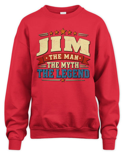 The Man The Myth The Legend Ribbon Vintage T-Shirt JIM M1-56 / Unisex Sweatshirt / red