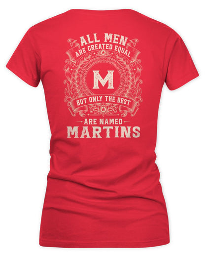 All Men Are Created Equal Cool Logo Shirt MARTINS M1-60 / Women's V-Neck T-Shirt / red