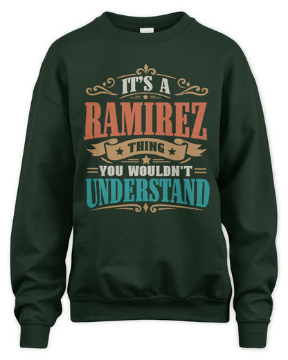 It’s a Name Thing Personalized Retro T-Shirt RAMIREZ M1-47 / Unisex Sweatshirt / forest green