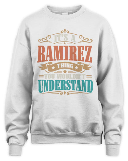 It’s a Name Thing Personalized Retro T-Shirt RAMIREZ M1-47 / Unisex Sweatshirt / white