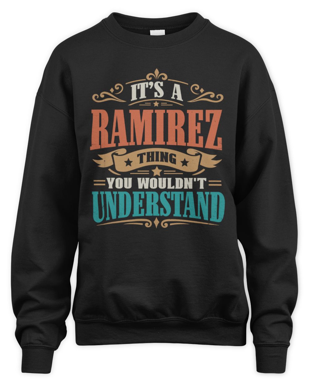 It’s a Name Thing Personalized Retro T-Shirt RAMIREZ M1-47 / Unisex Sweatshirt / black