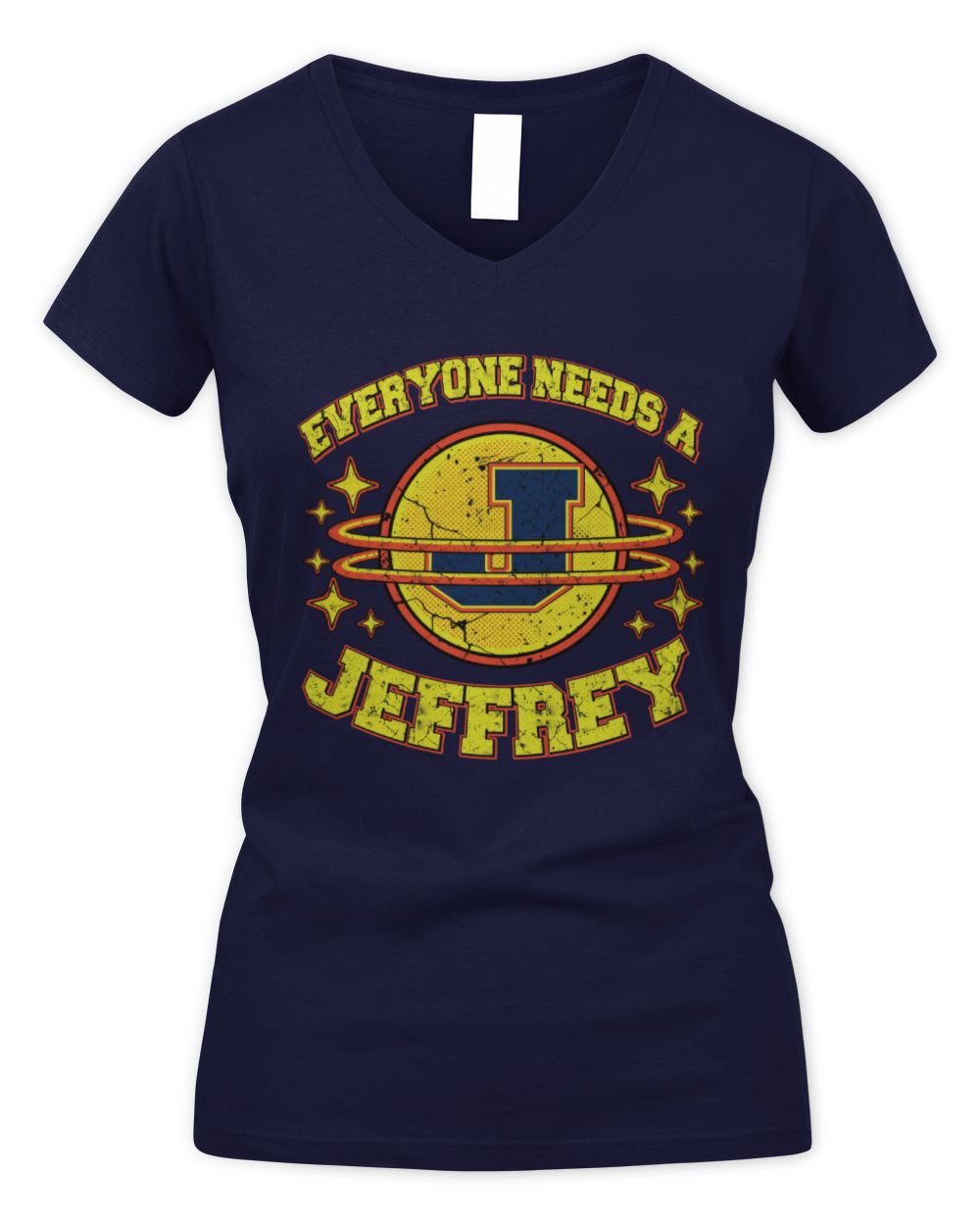 Everyone Needs a Your Name Shirt JEFFREY M1-76 / Women's V-Neck T-Shirt / navy