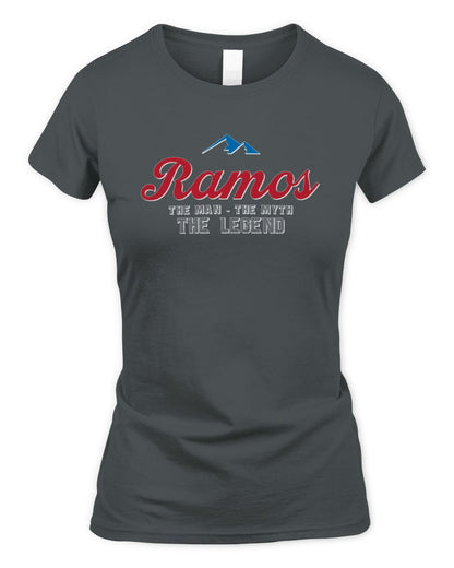 The Man The Myth The Legend Coors Light Beer T-Shirt RAMOS M1-S84 / Women's Standard T-Shirt / charcoal