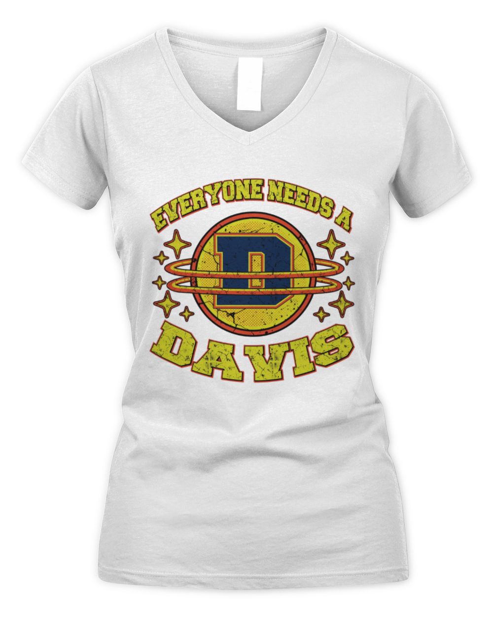 Everyone Needs a Your Name Shirt DAVIS M1-76 / Women's V-Neck T-Shirt / white