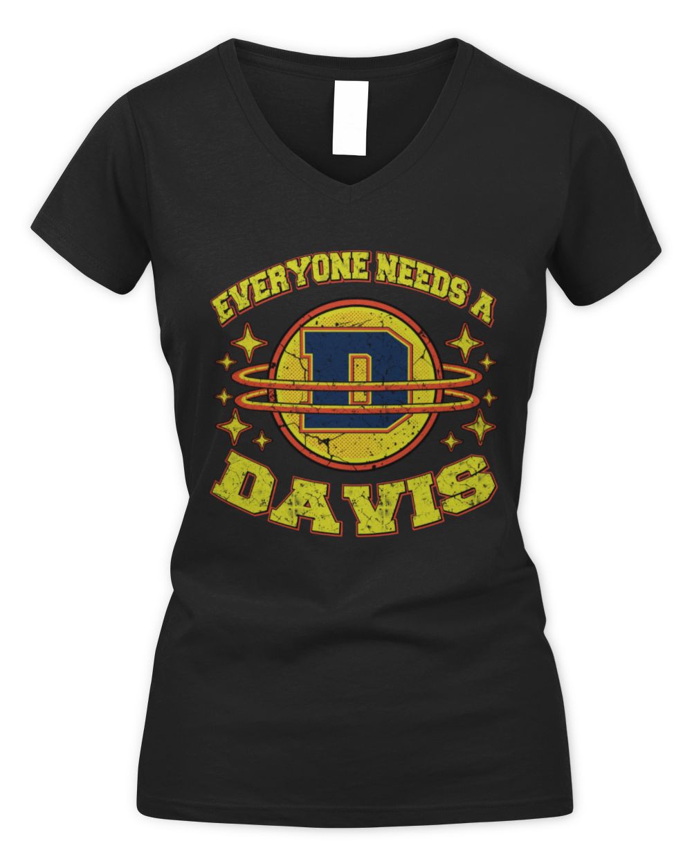 Everyone Needs a Your Name Shirt DAVIS M1-76 / Women's V-Neck T-Shirt / black