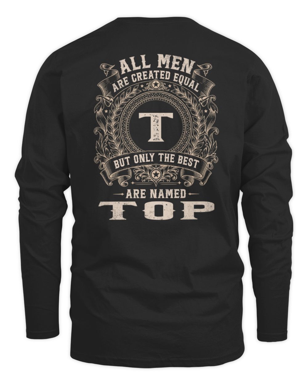 All Men Are Created Equal Cool Logo Shirt TOP M1-60 / Men's Long Sleeved T-Shirt / black