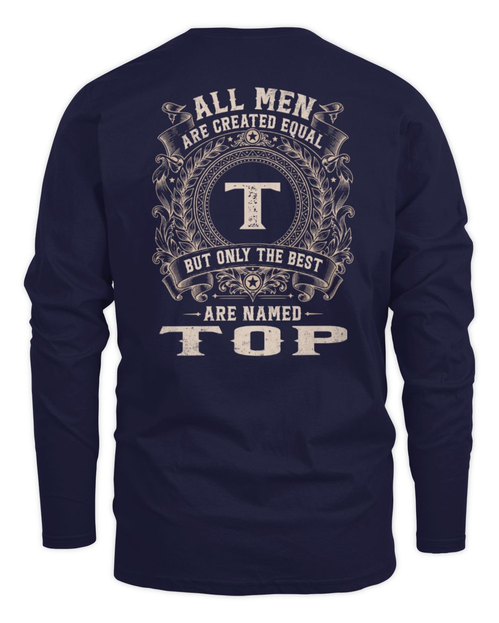 All Men Are Created Equal Cool Logo Shirt TOP M1-60 / Men's Long Sleeved T-Shirt / navy