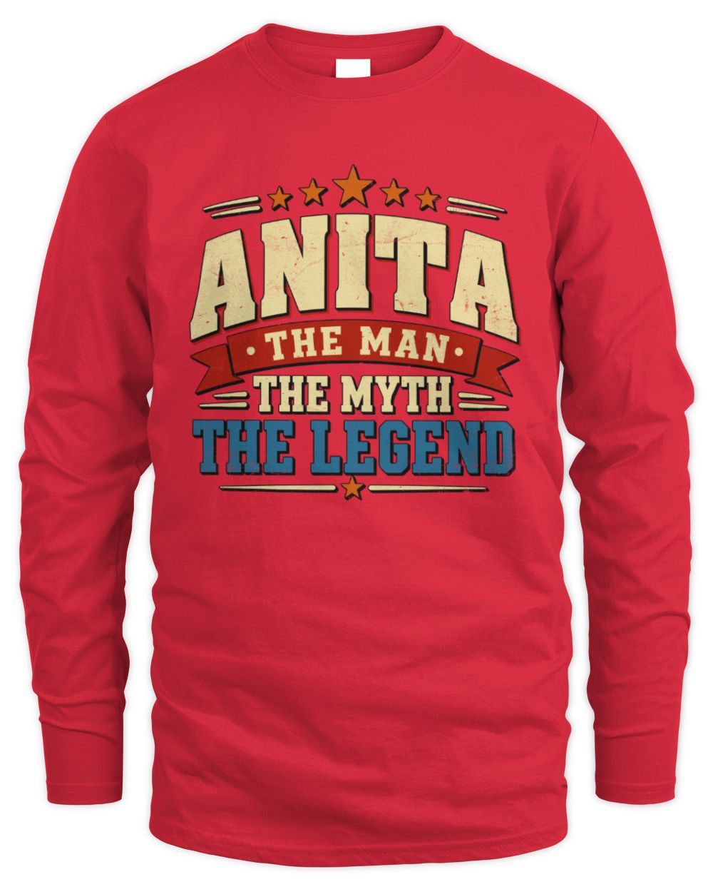 The Man The Myth The Legend Ribbon Vintage T-Shirt ANITA M1-56 / Men's Long Sleeved T-Shirt / red