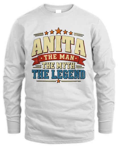The Man The Myth The Legend Ribbon Vintage T-Shirt ANITA M1-56 / Men's Long Sleeved T-Shirt / white
