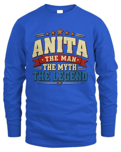 The Man The Myth The Legend Ribbon Vintage T-Shirt ANITA M1-56 / Men's Long Sleeved T-Shirt / royal