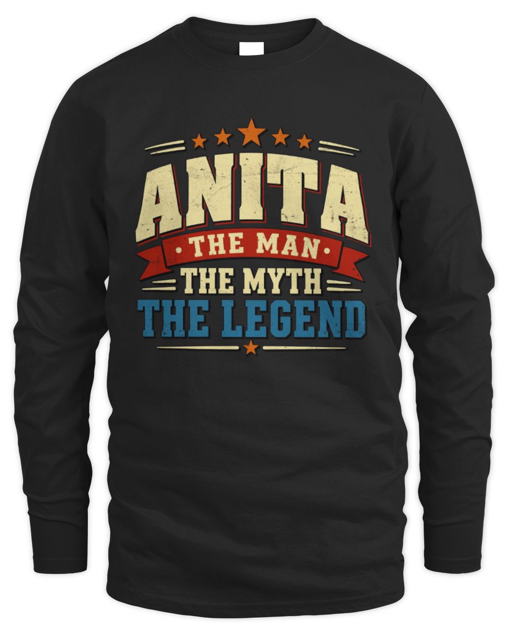 The Man The Myth The Legend Ribbon Vintage T-Shirt ANITA M1-56 / Men's Long Sleeved T-Shirt / black
