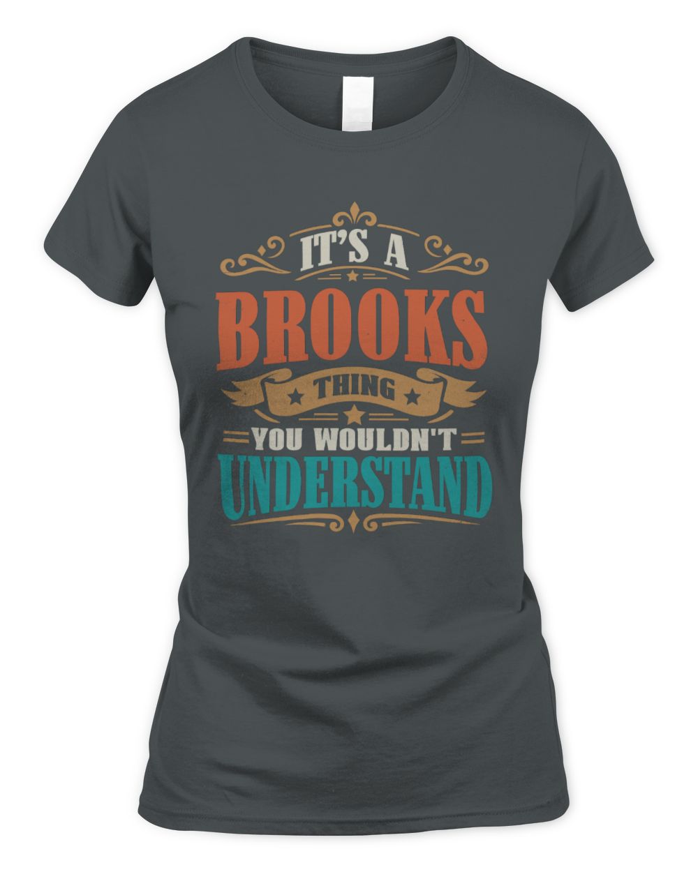 It’s a Name Thing Personalized Retro T-Shirt BROOKS M1-47 / Women's Standard T-Shirt / charcoal