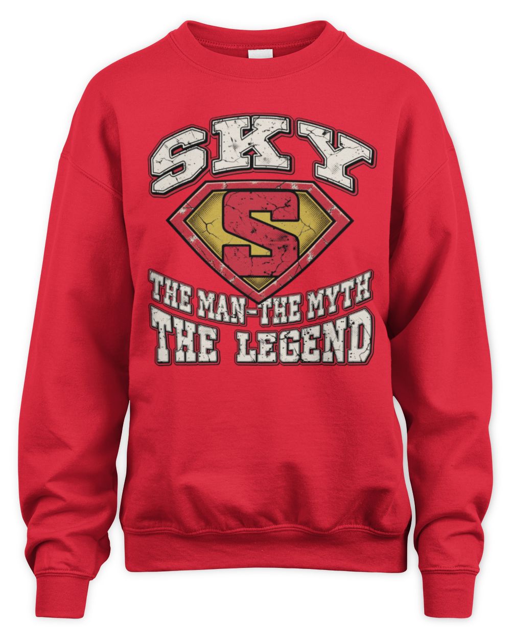 The Man The Myth The Legend Superman Graphic T-Shirt SKY M1-74 / Unisex Sweatshirt / red