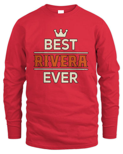 Best Your Name With Crown Shirt RIVERA M1-59 / Men's Long Sleeved T-Shirt / red