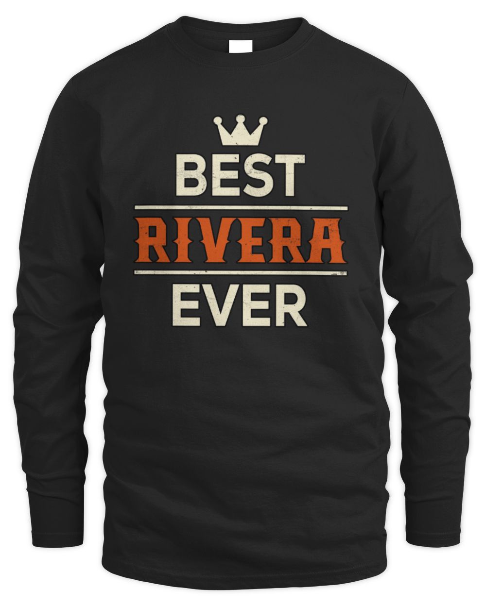 Best Your Name With Crown Shirt RIVERA M1-59 / Men's Long Sleeved T-Shirt / black