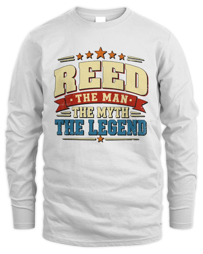 The Man The Myth The Legend Ribbon Vintage T-Shirt REED M1-56 / Men's Long Sleeved T-Shirt / white