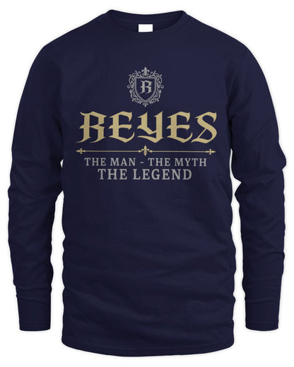 The Man The Myth The Legend Western Shirt REYES M1-78 / Men's Long Sleeved T-Shirt / navy