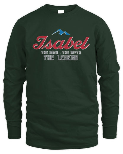 The Man The Myth The Legend Coors Light Beer T-Shirt ISABEL M1-S84 / Men's Long Sleeved T-Shirt / forest green