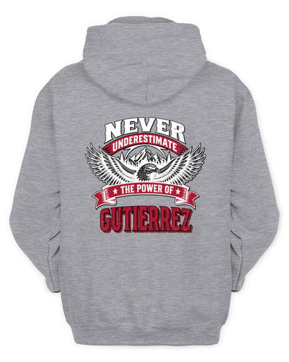 Never Underestimate Your Name Eagle Mountain Shirt GUTIERREZ M1-61 / Unisex Hoodie / sport grey