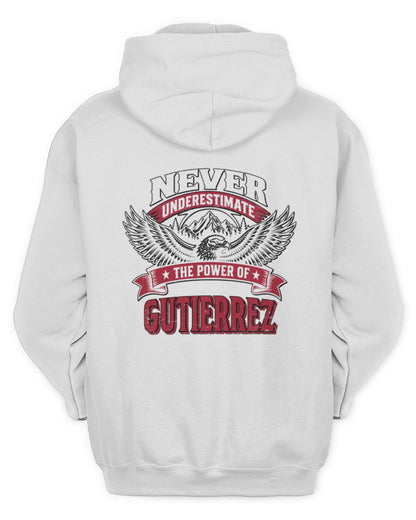 Never Underestimate Your Name Eagle Mountain Shirt GUTIERREZ M1-61 / Unisex Hoodie / white