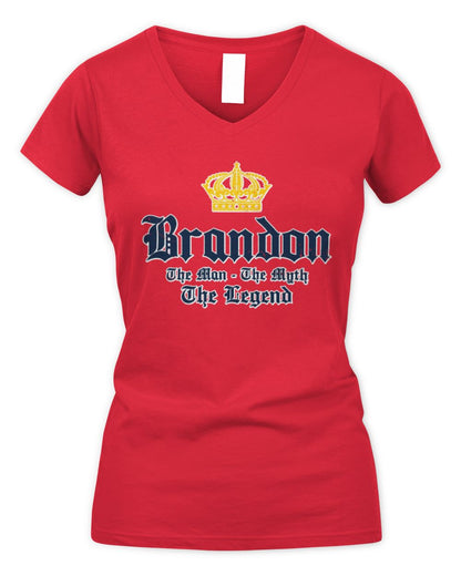 The Man The Myth The Legend Corona Beer T-Shirt BRANDON M1-S83 / Women's V-Neck T-Shirt / red