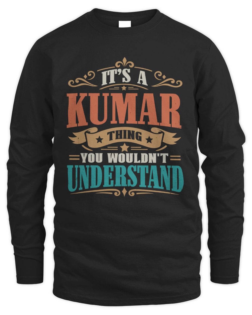 It’s a Name Thing Personalized Retro T-Shirt KUMAR M1-47 / Men's Long Sleeved T-Shirt / black