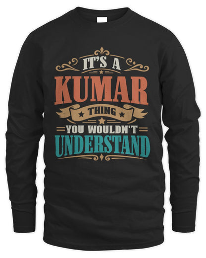 It’s a Name Thing Personalized Retro T-Shirt KUMAR M1-47 / Men's Long Sleeved T-Shirt / black