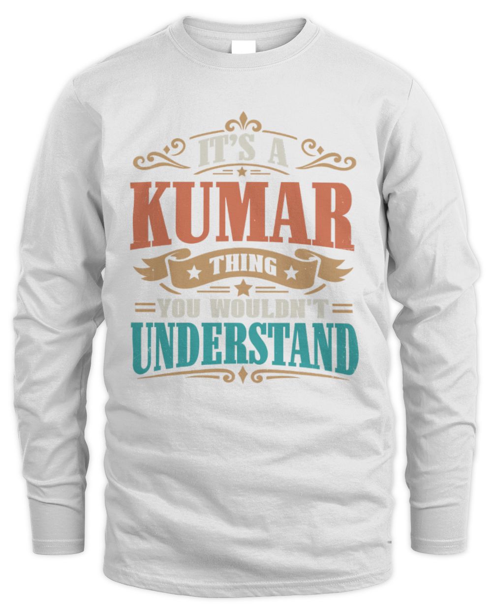 It’s a Name Thing Personalized Retro T-Shirt KUMAR M1-47 / Men's Long Sleeved T-Shirt / white