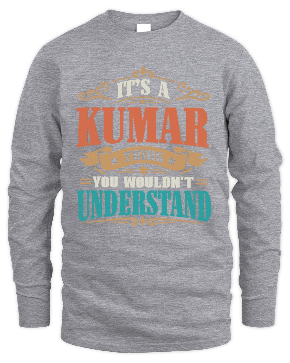It’s a Name Thing Personalized Retro T-Shirt KUMAR M1-47 / Men's Long Sleeved T-Shirt / sport grey
