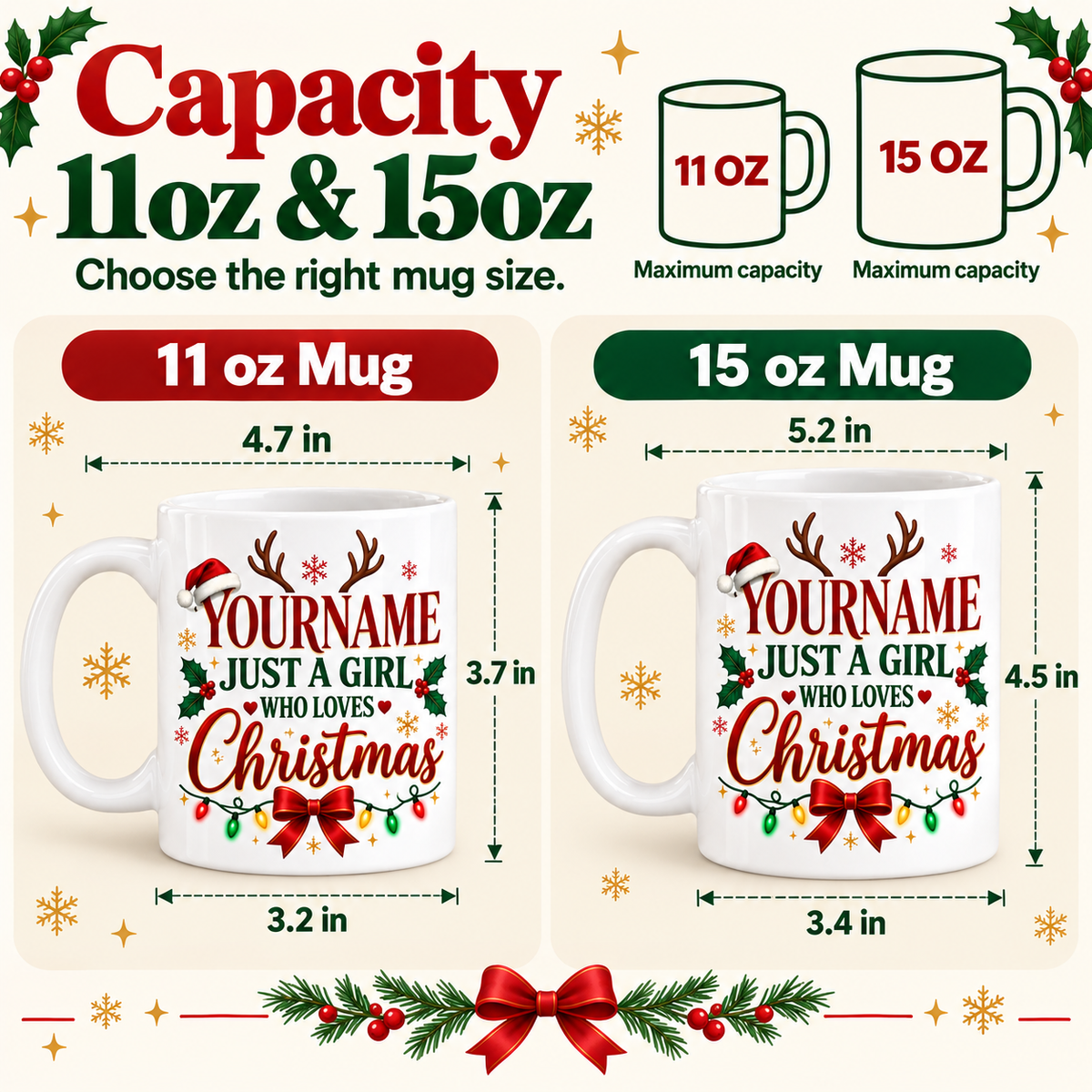 Just A Girl Who Loves Christmas - Personalized Mug