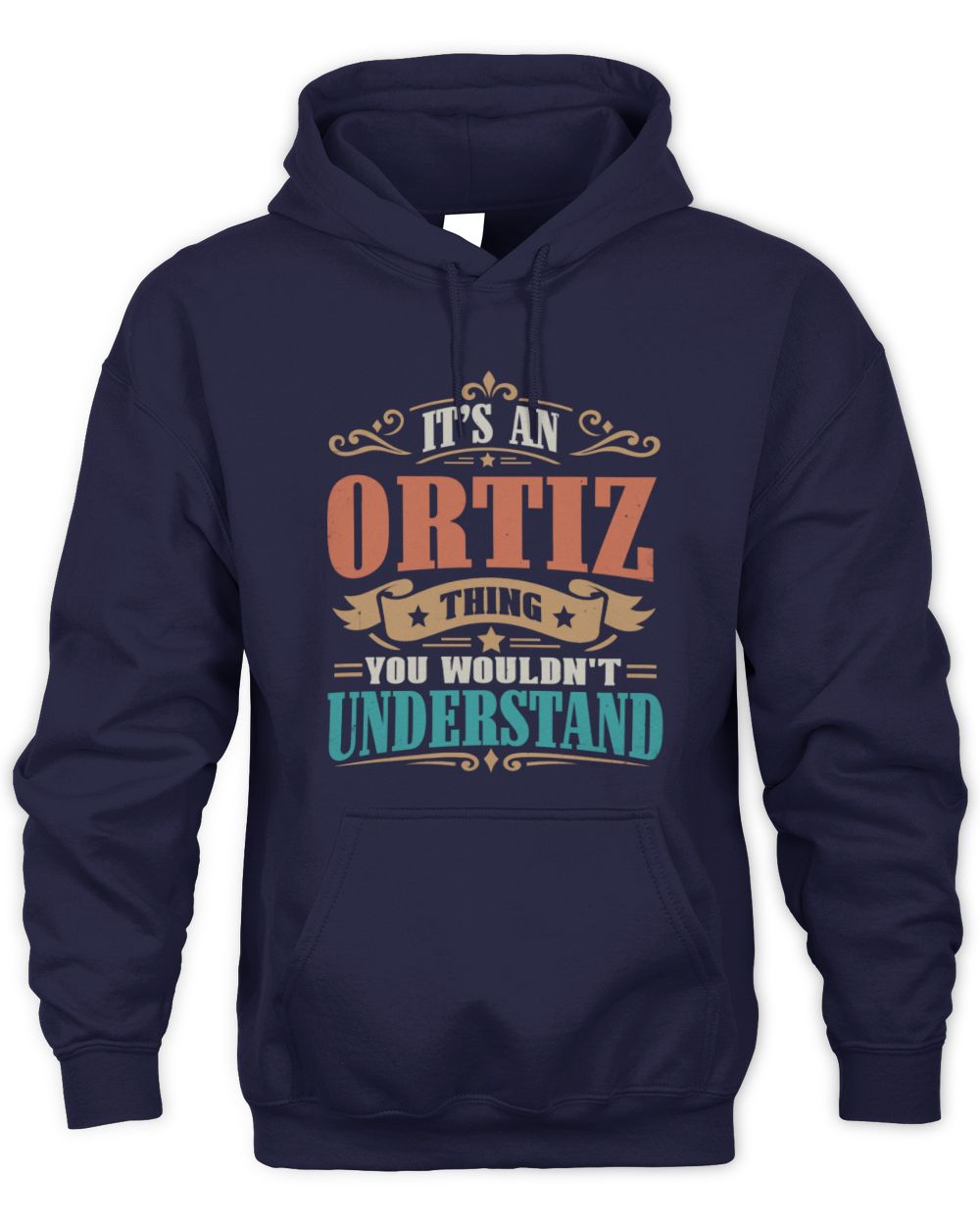 It’s a Name Thing Personalized Retro T-Shirt ORTIZ M1-47 / Unisex Hoodie / navy