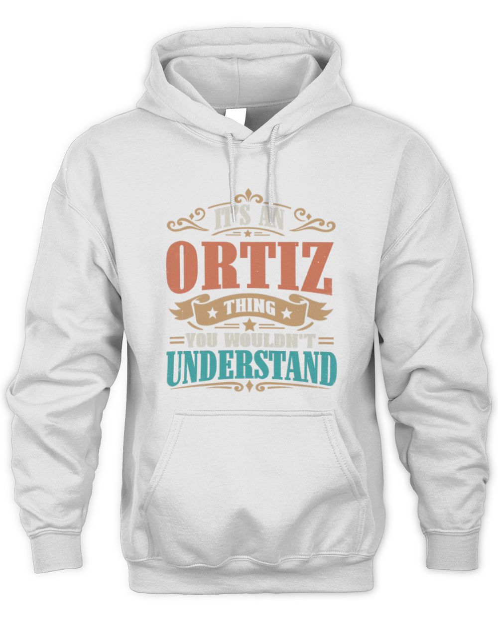 It’s a Name Thing Personalized Retro T-Shirt ORTIZ M1-47 / Unisex Hoodie / white